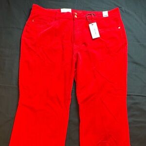 NWT Judy Blue High Waisted Ruby Red Corduroy Wide Leg Pants Women’s Plus Size 22